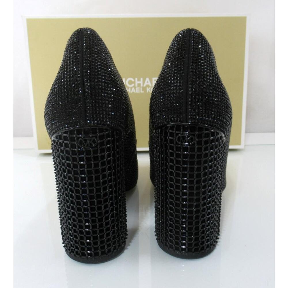 Michael Kors Maxine Block Heel Rhinestone Dress Pumps Pointed Toe Black Size 7.5 - Picture 5 of 7